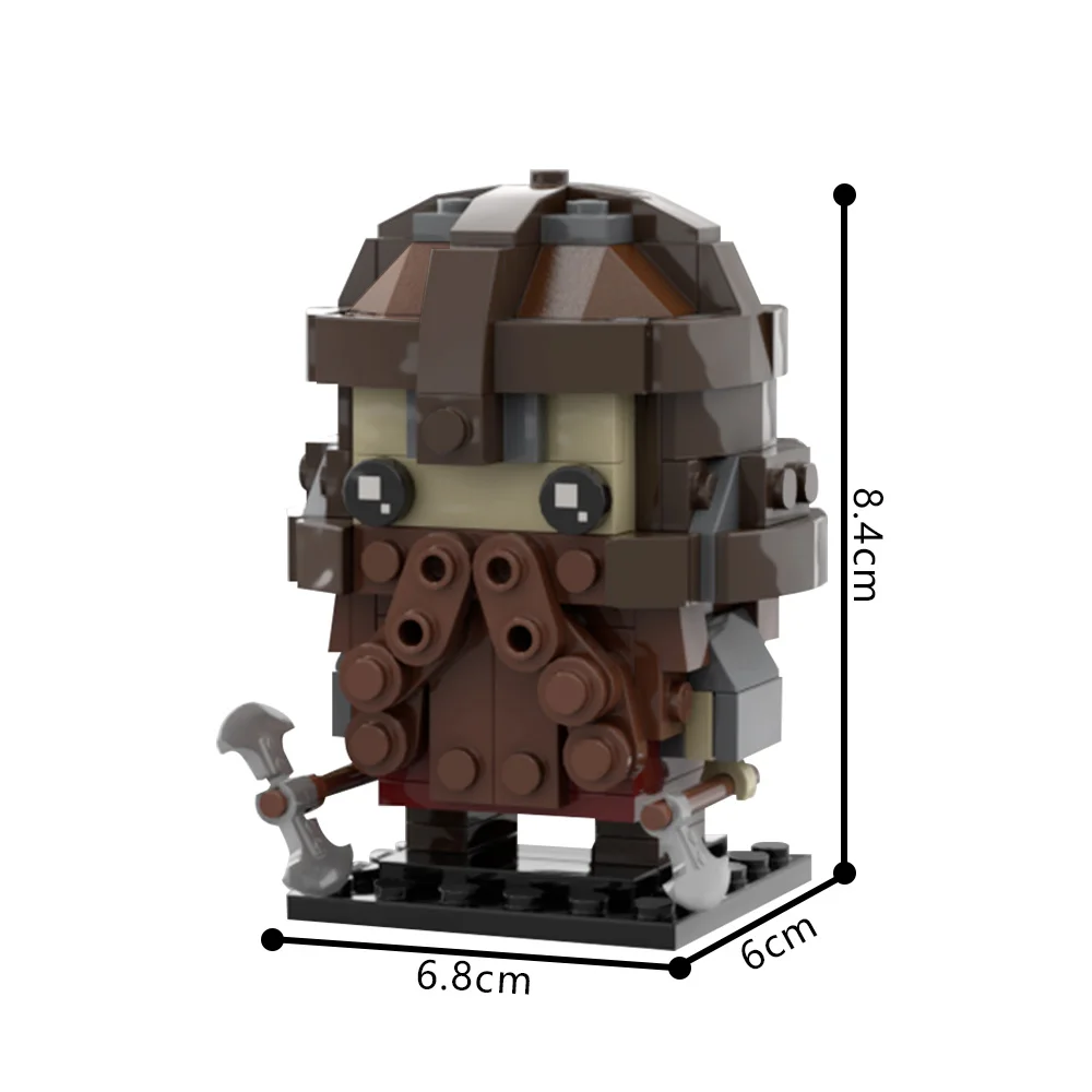 MOC the Rings Movie Gimli Brickheadz اللبنات نموذج لهب شيطان الوحش شخصية الطوب تجميعها لعبة للأطفال هدية