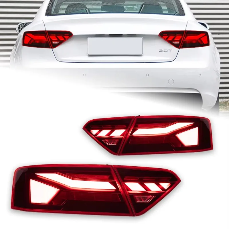 26 Style4 Pcs Car Lights For Audi A5 Tail Lamp 2007-2016 S5 LED Tail Light Animation DRL Dynamic Signal Reverese Automotive Acce