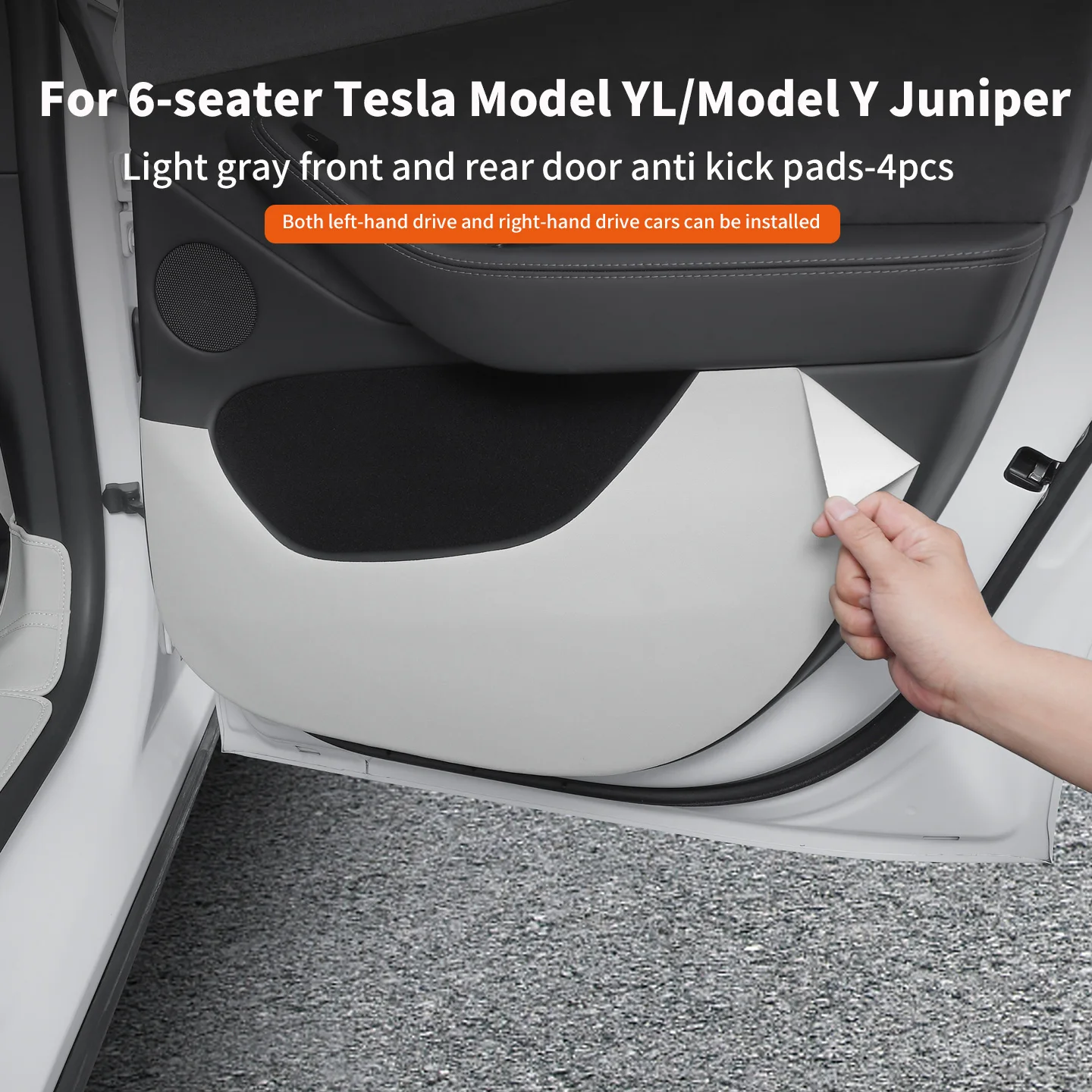 Geeignet für das neue Tesla 6-Sitzer-Modell YL, Türschwellenschutz mit selbstklebender Rückseite, Türverkleidungs-Aufkleber, Innenraumdekoration – Detail 1