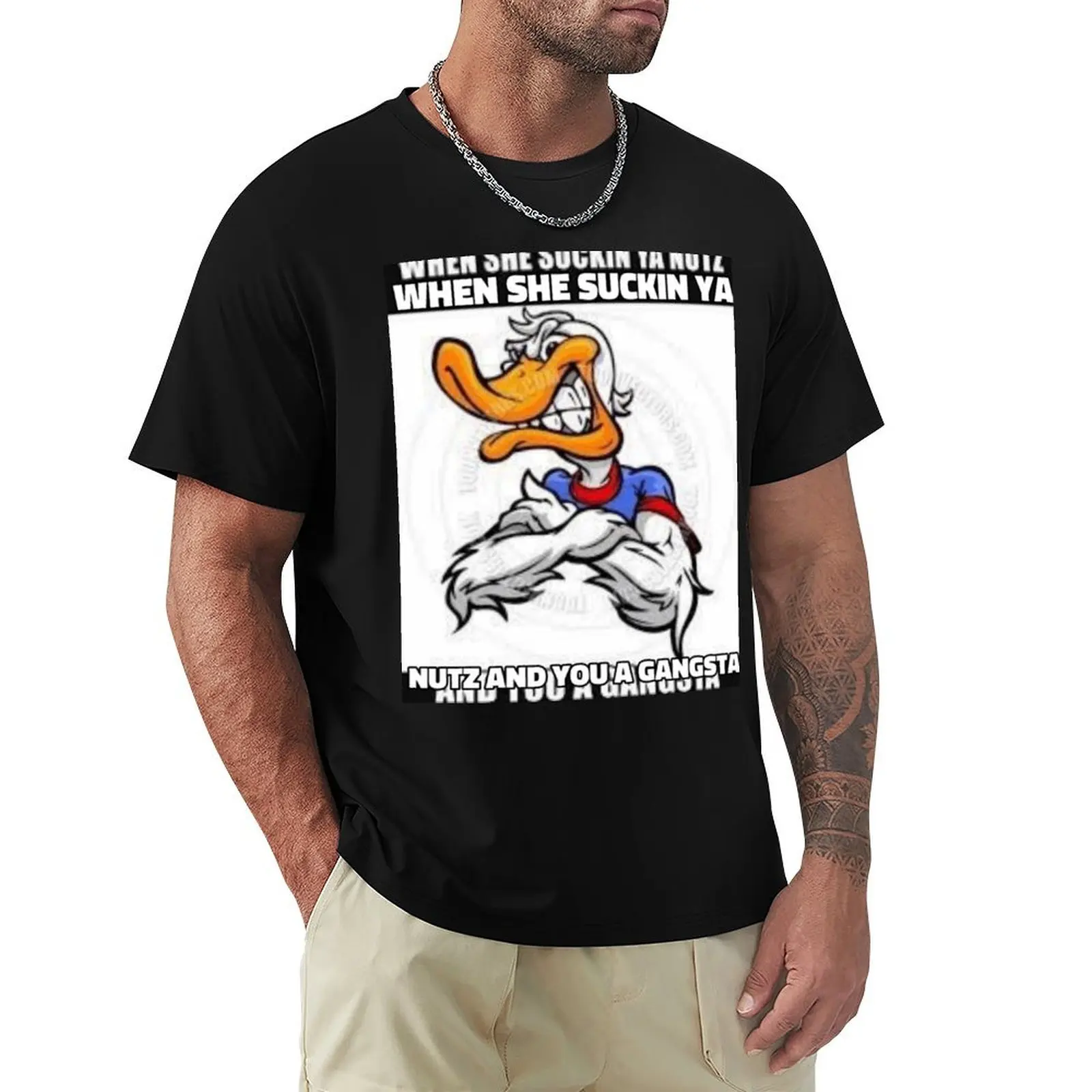 

WHEN SHE SUCKIN YA NUTZ AND YOU A GANGSTA T-Shirt Lightweight Print T-Shirt