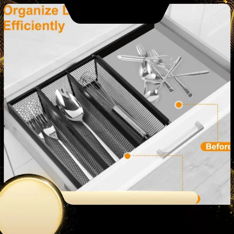 

X40A_XA-6Pcs Drawer Organizer,Silverware Organizer For Kitchen, Utensil Cutlery Tray Mesh Metal Organizer