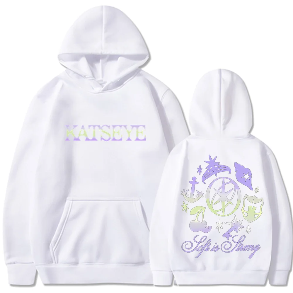 KATSEYE TOUR كنزة بغطاء رأس من الصوف الجمالي 2025 ألبوم أغنية جديد طباعة الرجال عادية مريحة مقنعين البلوز بألوان متعددة #2