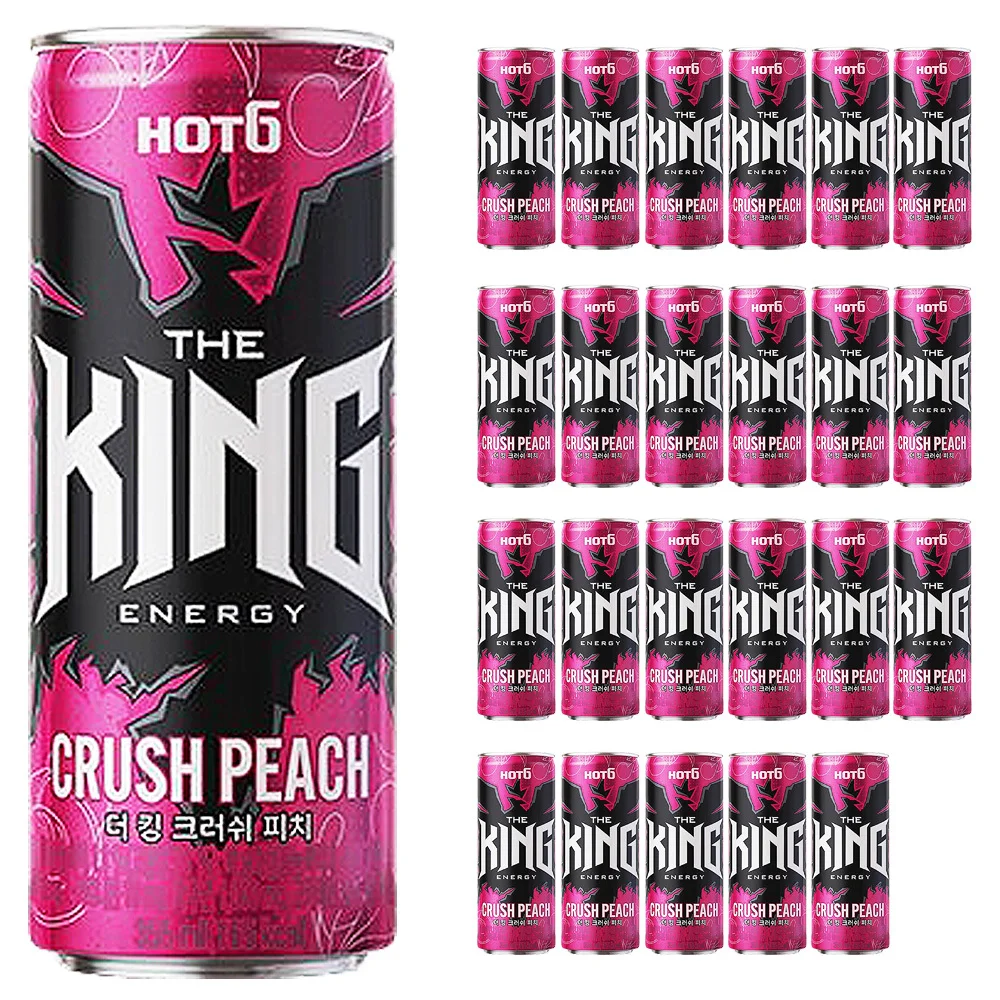 Lotte Hot 6 The King Peach Crush 355ml x 24 cans