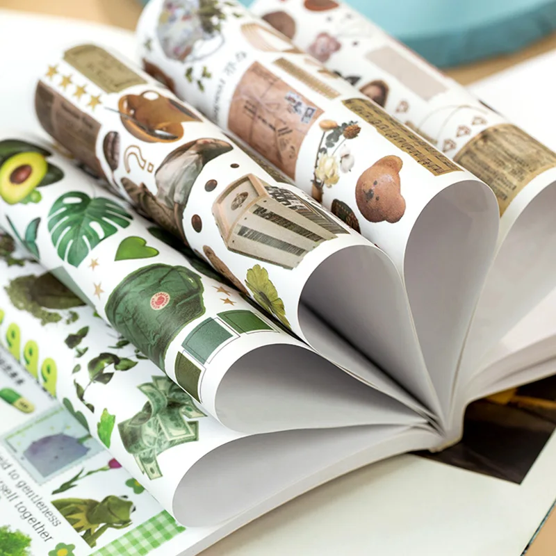 50sheets Magazine Sticker Book Washi Paper Journal DIY Material Decoration Stickers Memo Pad Scrapbooking Ins Stationery