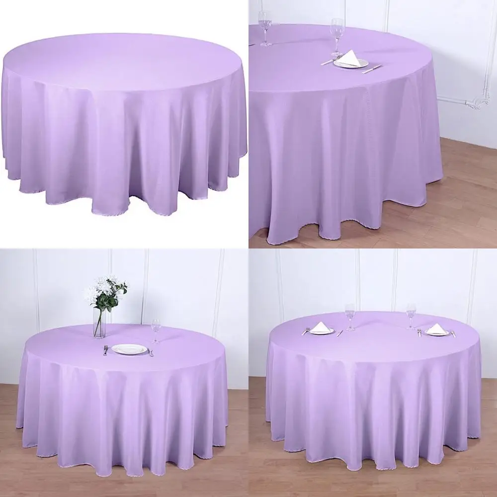 

Purple 120 Inch Round Polyester Tablecloths for Weddings, Parties, and Banquets - Elegant Lavender Table Cover Linens