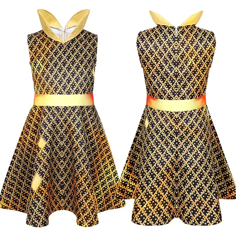 

qq38Animated Movie Cosplay costume Wate Fire Elemental Girls Dress Boys Shirt Set Halloween Carnival Party S