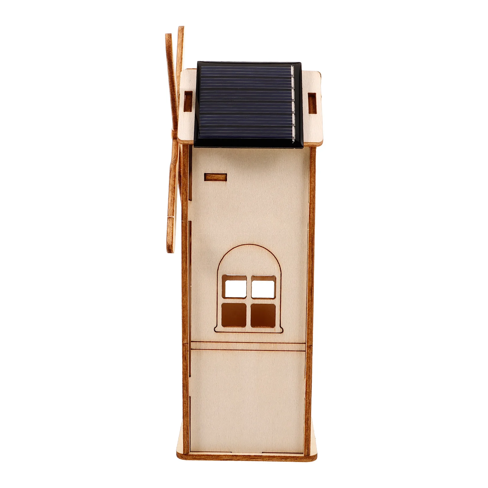 1 مجموعة خشبية خربش طاحونة الطاقة الشمسية DIY مجموعة تجميع الأطفال الأيدي المشاريع التعليمية اللعب مجموعة