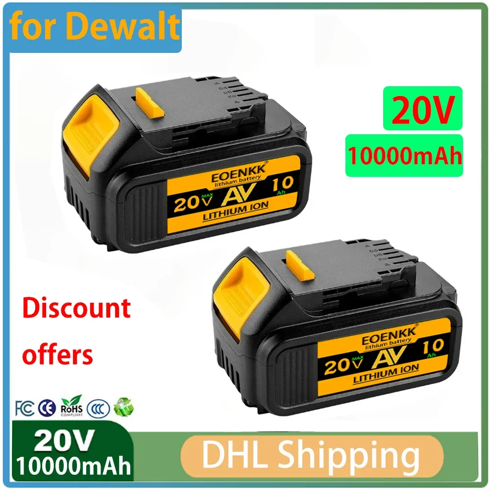 New DCB200 10.0Ah Lithium Replacement Battery For Dewalt DCB182 DCB201 DCB205 Battery Compatible 20V 10.0Ah Battery for DeWalt