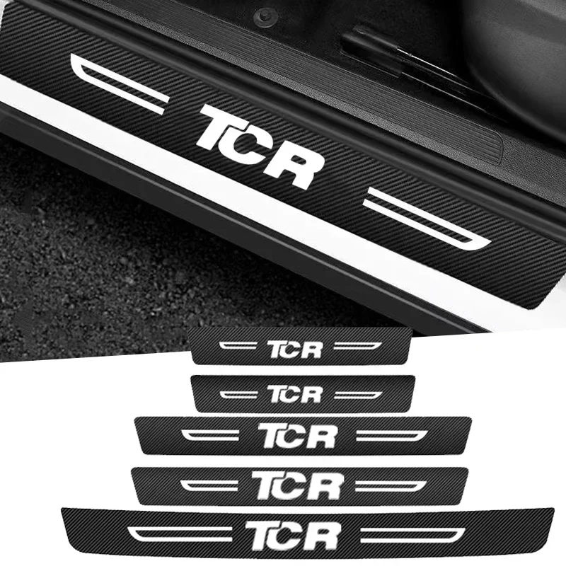 

Cup Holders Car Threshold Anti-collision Strip, Anti Scratching Film, For Volkswagen VW TCR Logo Trunk Bumper Decals, Protective