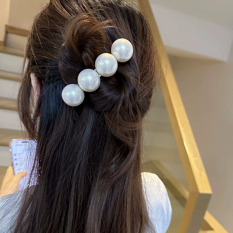 Große Größe Imitation Perle Haar Clips Für Frauen Mädchen Haar Styling Haarnadeln Haar Seite Klemme Barrettes Mode Haar Zubehör – Detail 3
