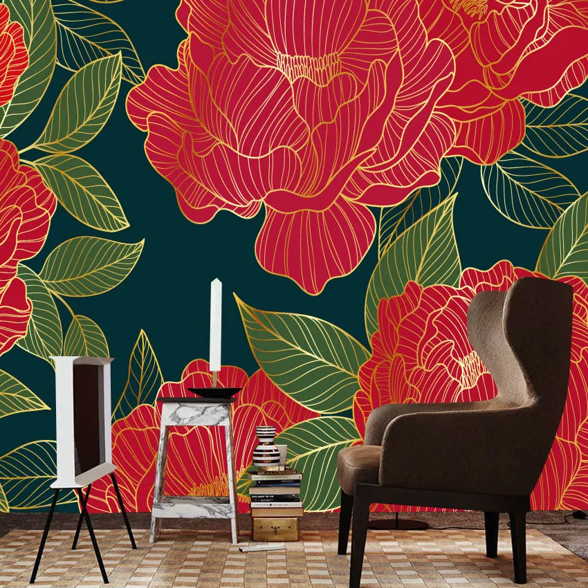 

Фотообои с 20+ изображениями красных пионов для гостиной и спальни, декоративные панели для стен, ремонт стен, настенные панно для дома