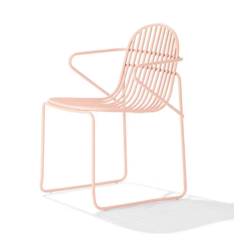 Nordic outdoor wrought iron chair summer dopamine leisure back chair balcony courtyard outdoor table and chairs