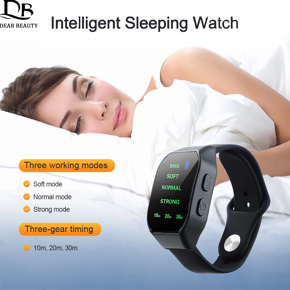 EMS Microcurrent Sleep Aid Anti Snoring Stress Relief Pulse Stimulation Hand Massager Improve Insomnia Help Sleeping Watch