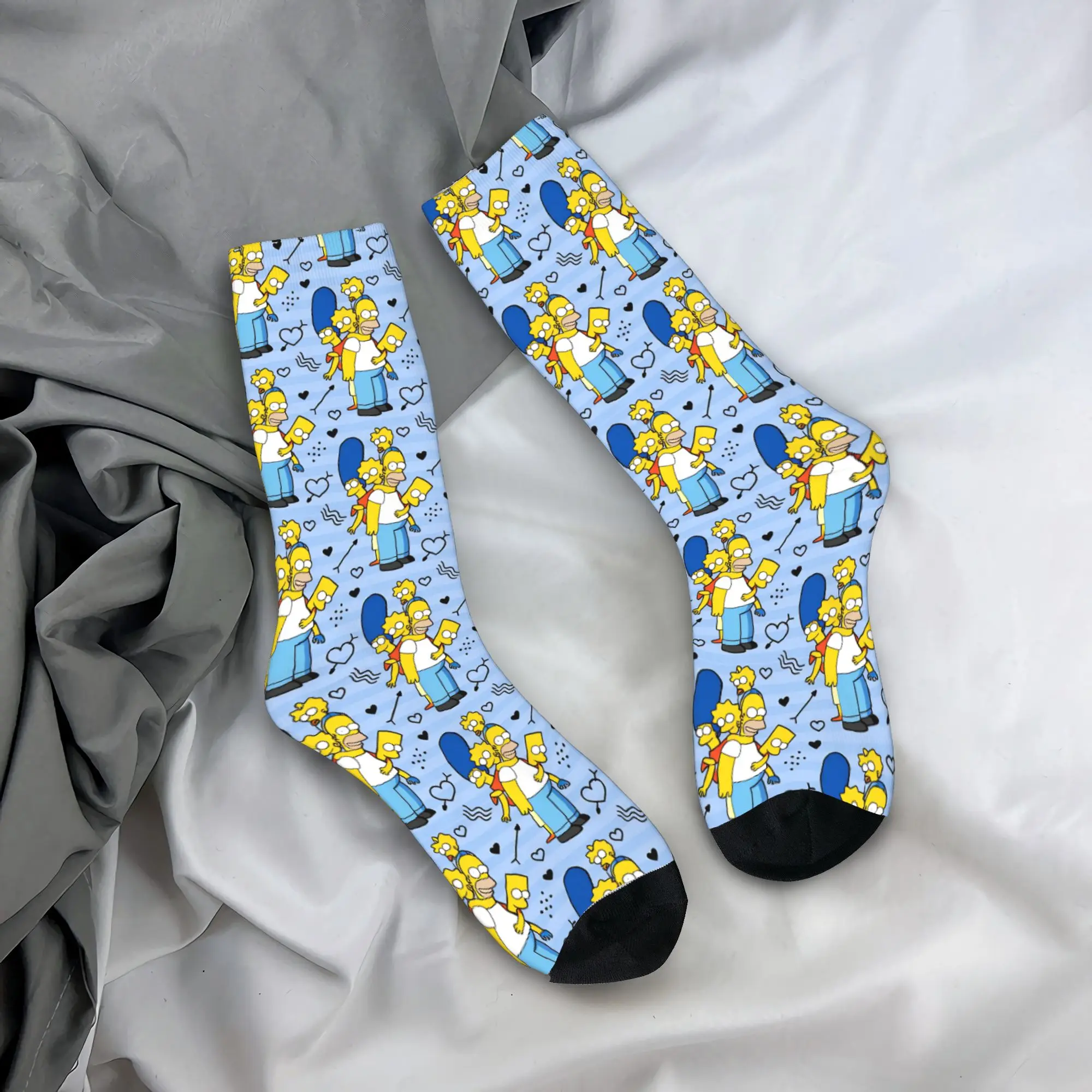 The Simpsonsed Cartoon Stockings Adults Men  Socks Soft Casual Socks Spring Outdoor Anti Skid Pattern Socks Gift
