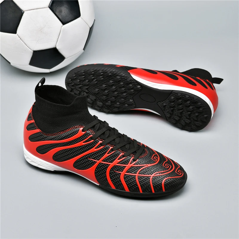 2024 Men\'s Soccer Shoes Large Size Ultralight Football Boots Boys Sneakers Non-Slip AG/TF Soccer Cleats Ankle Boots Unisex