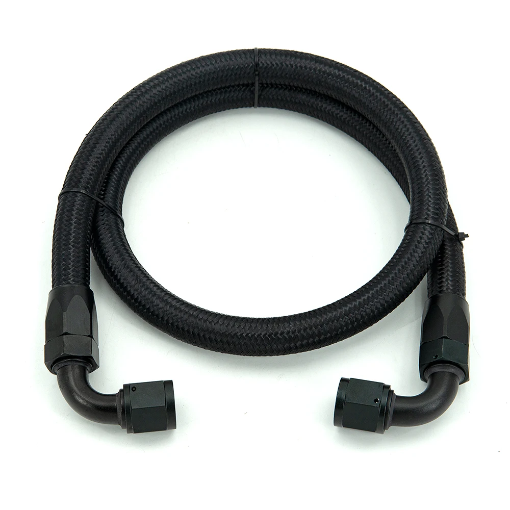 AN6 AN8 AN10 Nylon Brained Oil Hose Line Hose Tube With 0 Degree To 0 45 90 180 Degree Hose End Fitting Installed