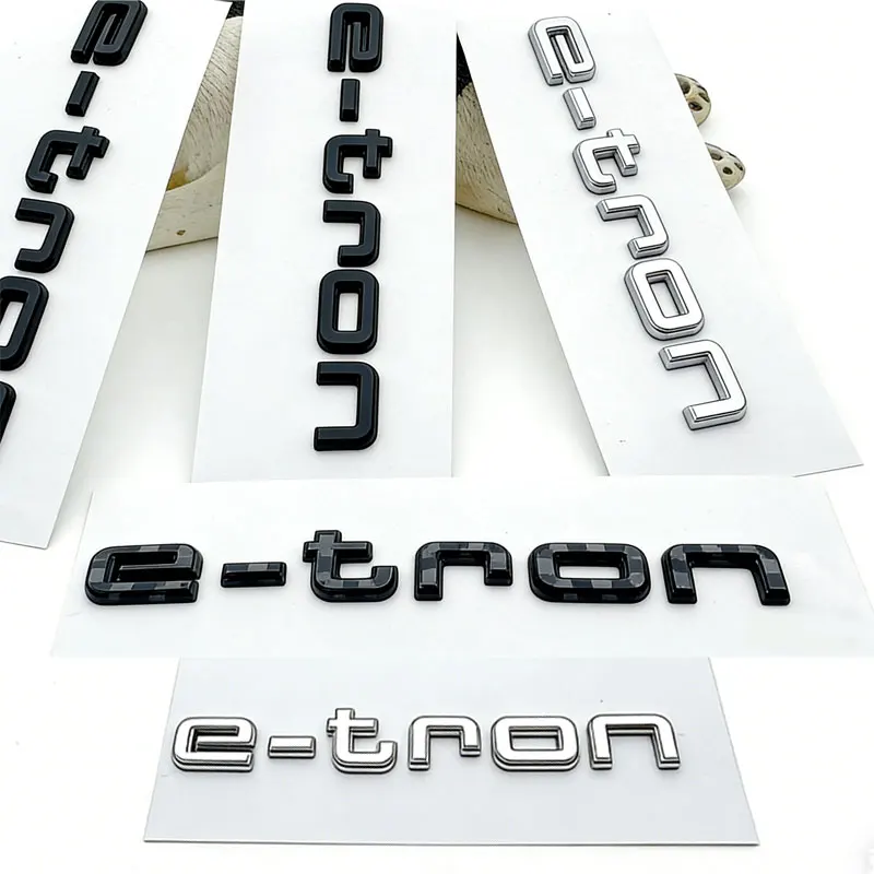 Image of Etron Aufkleber für Audi Pure Electric Heckemblem Neuer Audi E-Tron Sport Umbau Heckverkleidung Kohlefaser-Logo