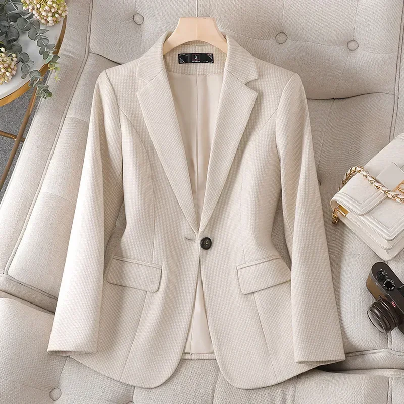 Plaid Frauen Anzüge Blazer 1 Stück weibliche Frühling Büro Dame Business Arbeit tragen Mode Mädchen Mantel formelle Abschluss ball Kleid Outfit