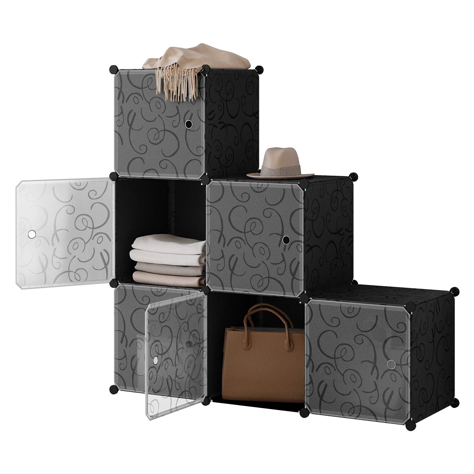 DIY Boltless Regal Kunststoff box stapelbar Schuhs chrank Schuh regal mit 6 Stapel boxen Tür für Schuh ablage Organizer