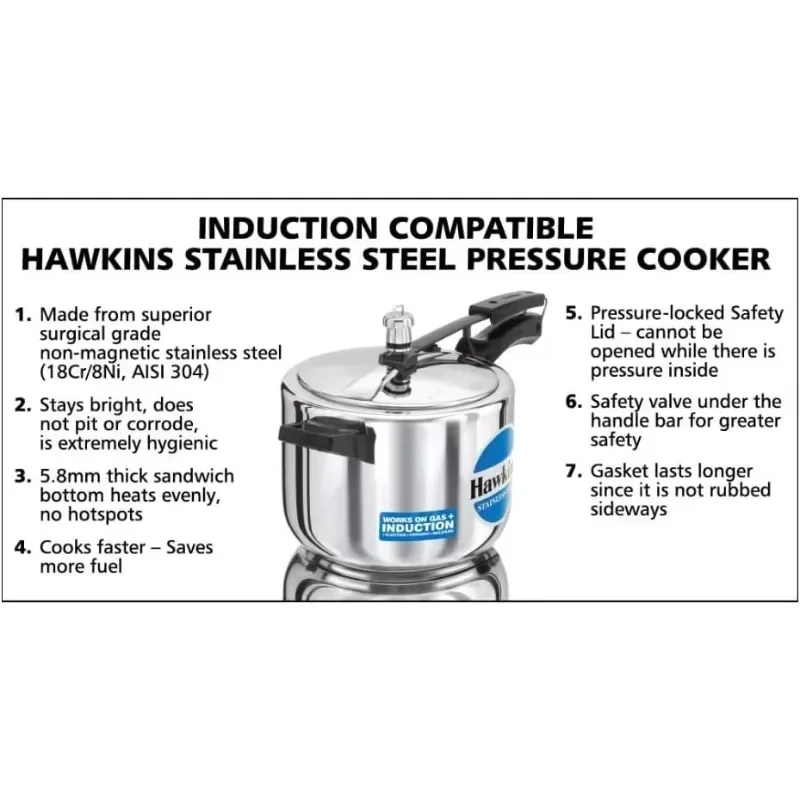 

XMSJ-Sale XMSJ.Stainless Steel 5.0 Litre Pressure Cooker