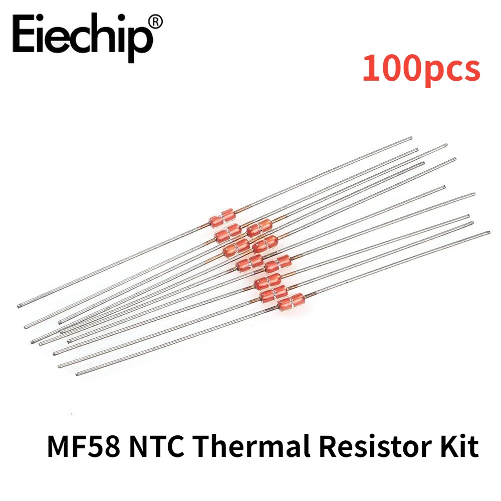 100pcs MF58 NTC Thermal Resistor kit 1K 2K 5K 10K 20K 50K 100K 200K 500K 1M Set of resistors,10 Values thermistor set pack, ±5%