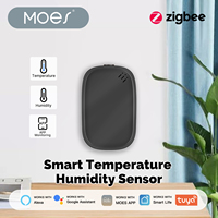 MOES Tuya Zigbee Temperature Humidity Sensor Smart Indoor Hygrometer Works With Alexa Google Home Battery Powered APP Monitoring