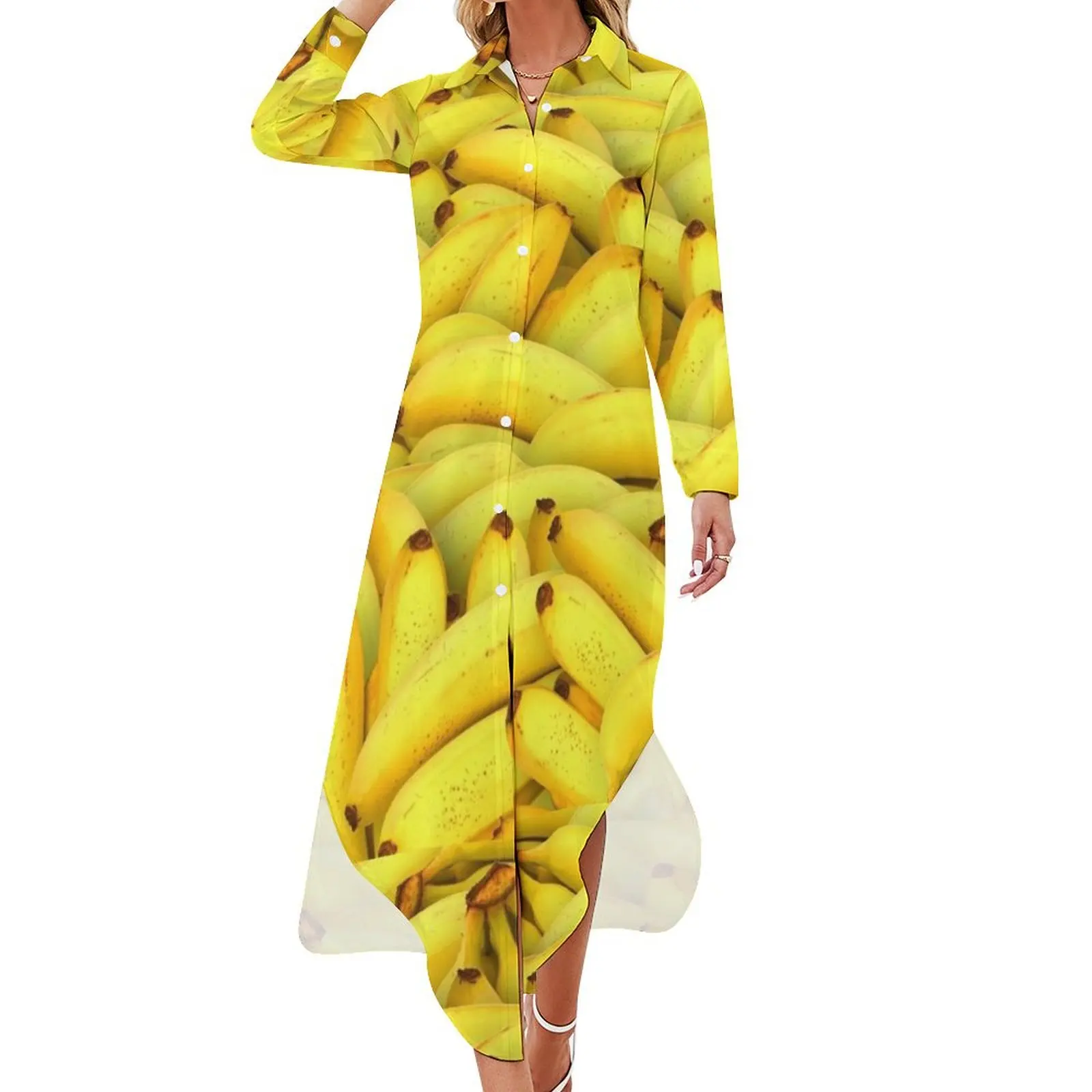 

Banana Long Sleeved Shirt Dress Womens dresses womens clothing Dress for pregnant women