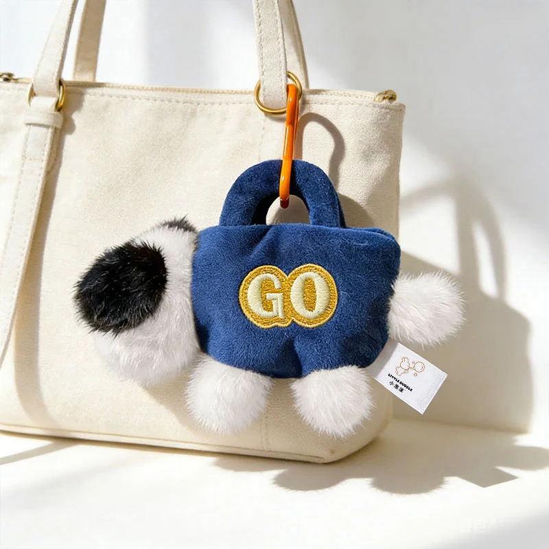 Bolsa de Moeda de Pelúcia de Cachorro Cartoon Fofa, Portátil e Leve, Bolsa de Chaves e Fones de Ouvido para Meninas