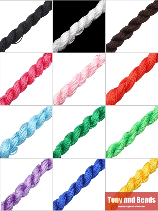 (1 rotolo 20 Yard ) 1.0mm nodo cinese filo di Nylon filo scegli 12 colori per gioielli