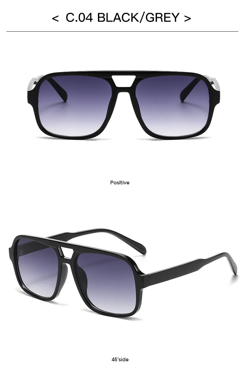 Mode gelbes Quadrat Frauen Sonnenbrille Retro Doppelbrücken großen Rahmen Sonnenbrille Frau Mode Luxus Designer Sonnenbrillen Brillen – Detail 15
