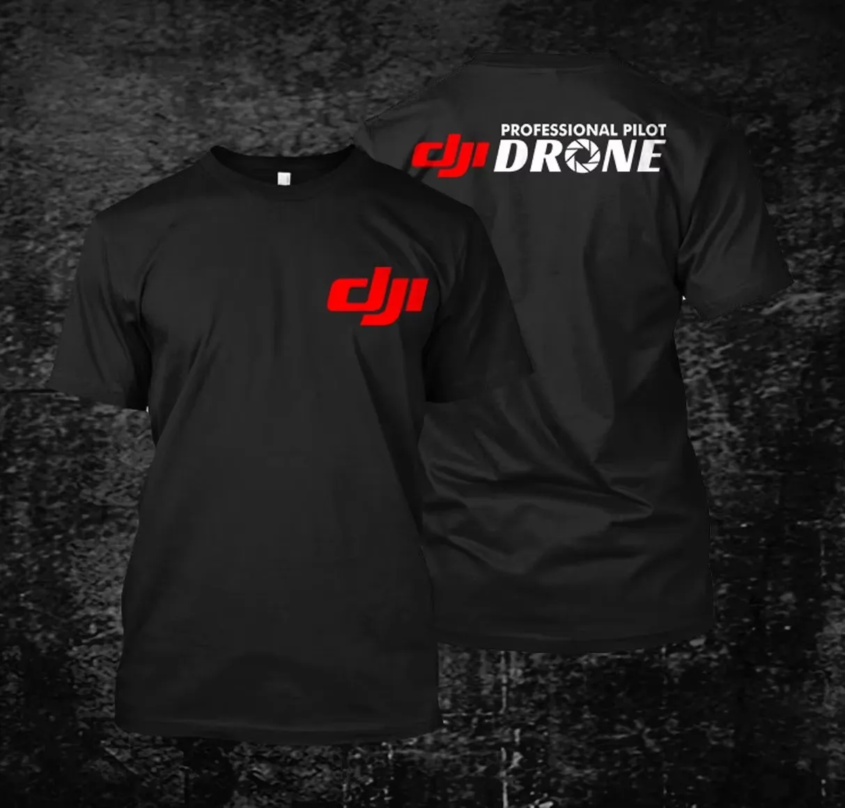 White DJI Professional Pilot Drone Graphic T-Shirt Cotton Men Women Streetwear Tee
