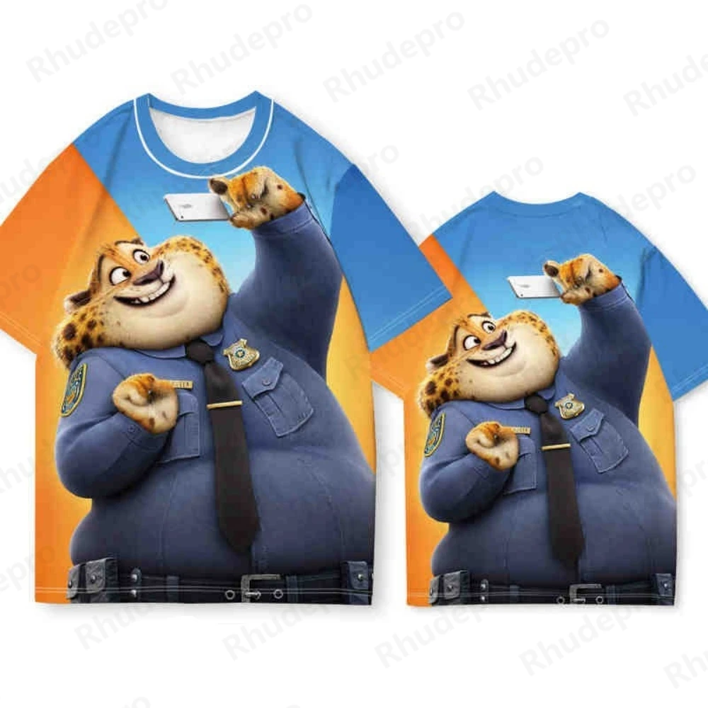 ديزني الصيف الرجال النساء متعة Zootopia تي شيرت الكرتون ثلاثية الأبعاد مطبوعة بلايز تيز الذكور موضة ملابس قصيرة الأكمام ملابس الشارع الشهير غير رسمية