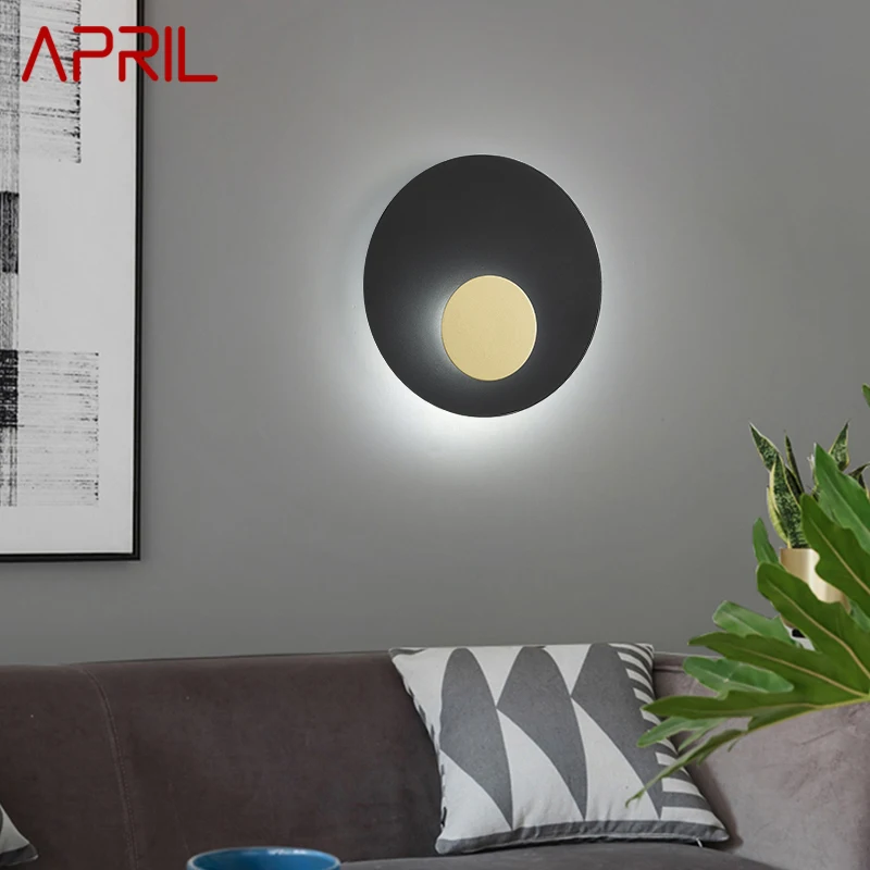 

APRIL Modern LED Wall Lamp Interior Creative Simple Black Sconce Lights for Decor Home Living Room Bedroom Corridor