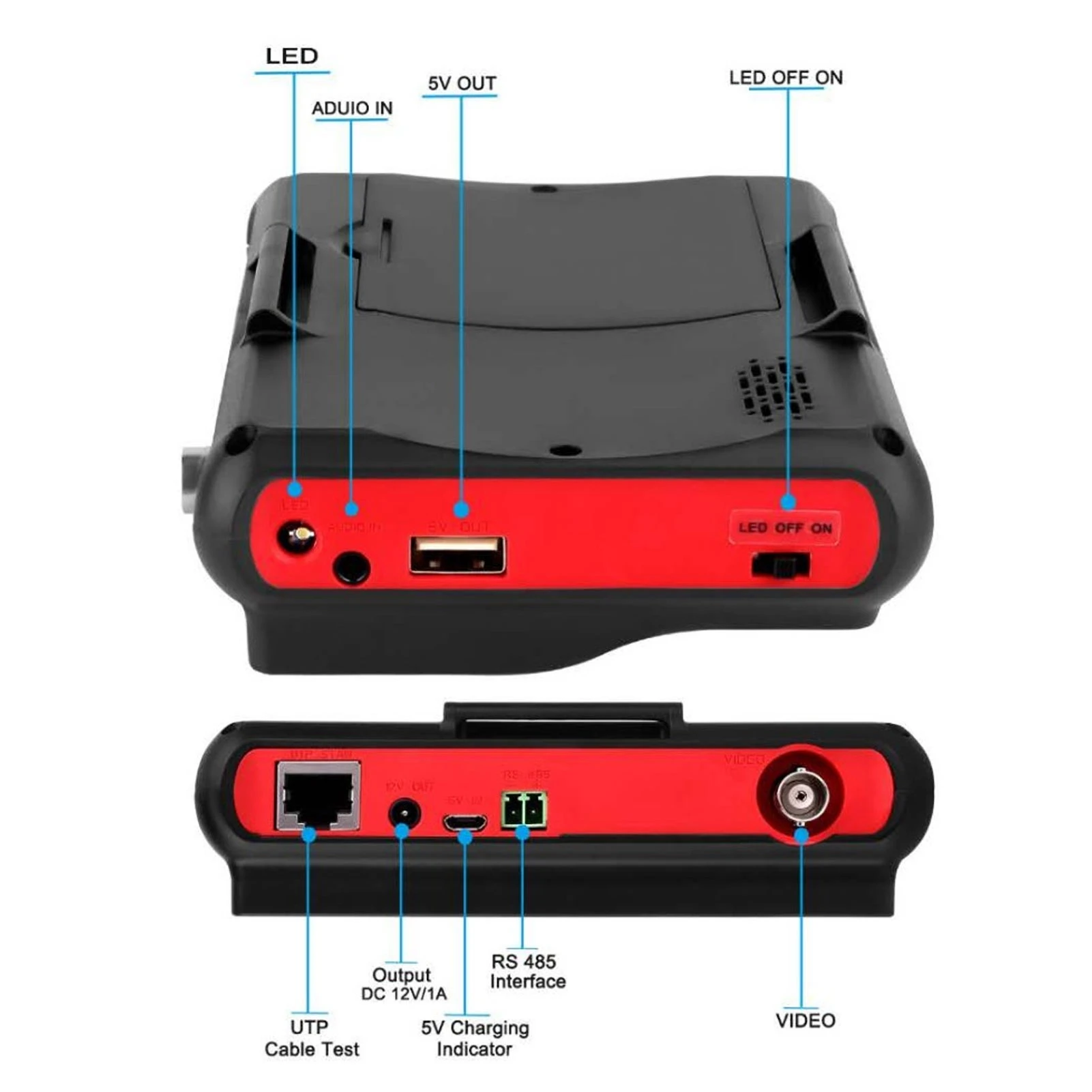 CCTV Test Monitor 4in Display AHD TVI CVI UTP Cable Tester 8MP for Maintenance Repair CCTV Test Monitor Camera Tester CVI Tester