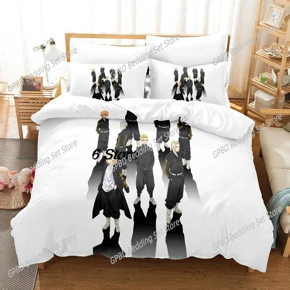 Tokyo Revengers Bedding Set Single Twin Double Queen King Cal King Size Bed Linen Set