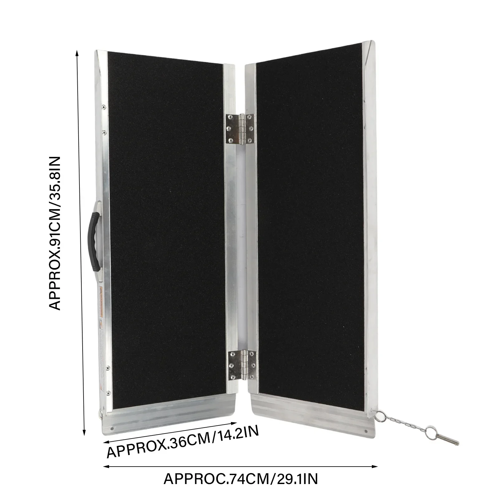 Aluminum Alloy Folding Wheelchair Ramp, Portable Non-Slip Ramp with Handle for Easy Transport & Safe Use