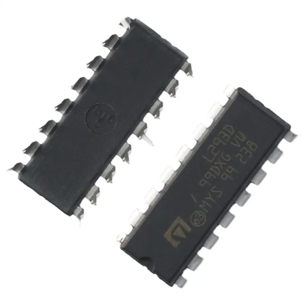 10pcs L293 L293D 16-pin IC Stepper 4.5V-36V 1.2A Channel Chip Bidirectional Driver Black Half-bridge Push-Pull 4-Channel Stepper