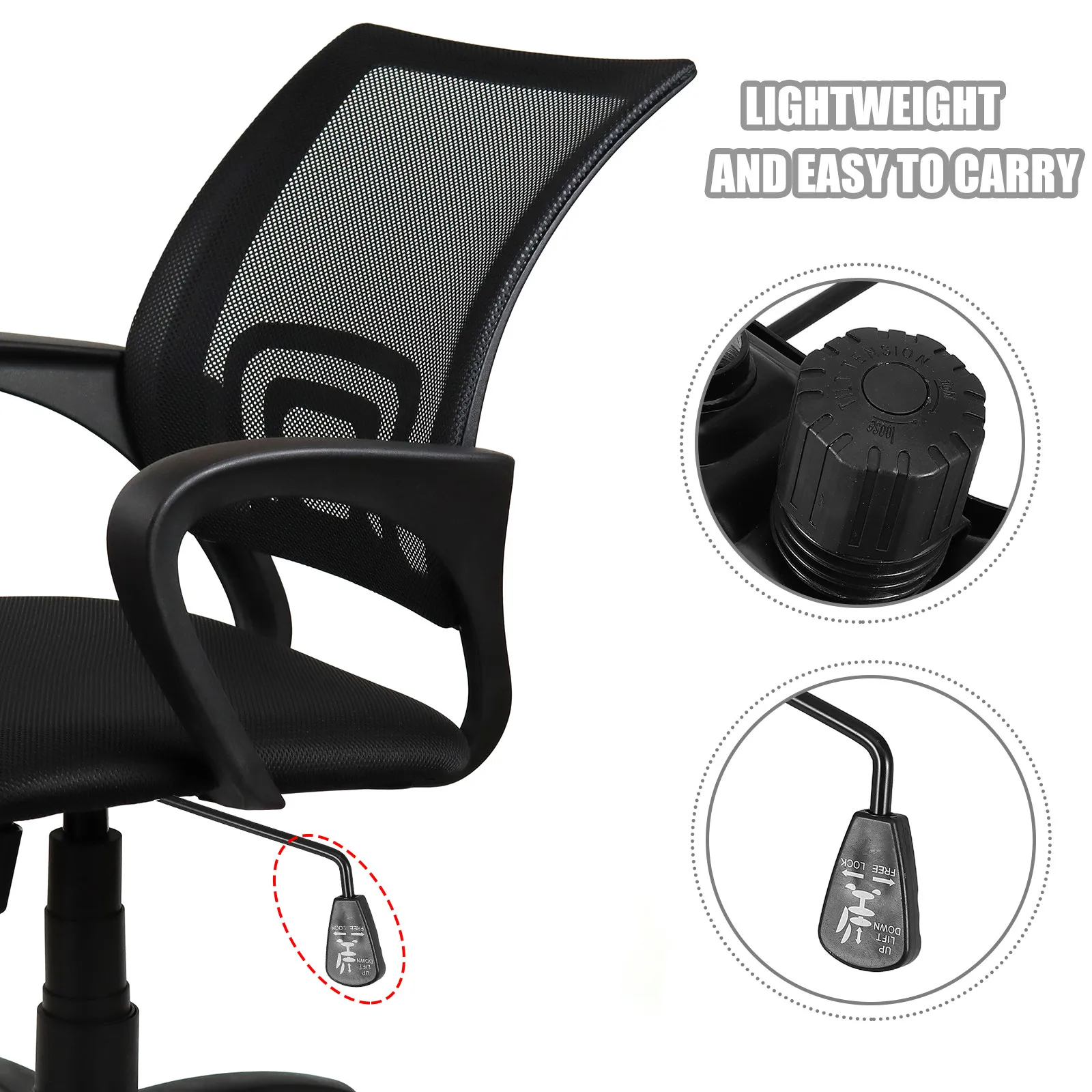 Office Chair Swivel Mechanism Steel Tilt Control Replacement Seat Mount Hardware 8.3x5.1 Mounting Holes Universal Chair
