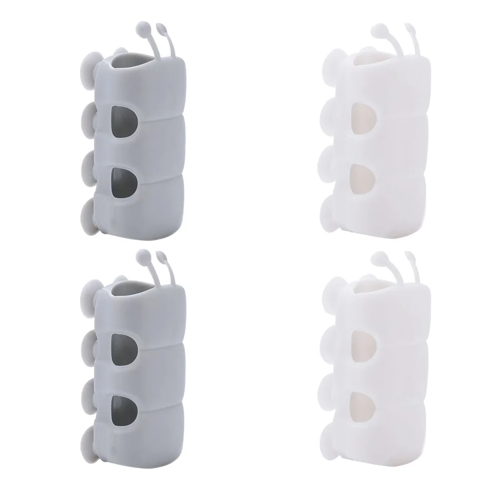 

4pcs Suction Cup Shower Holder Silica Gel Silicone Handheld Rack Gray White Each 2 Durable Strong Adsorption Removable Reusable
