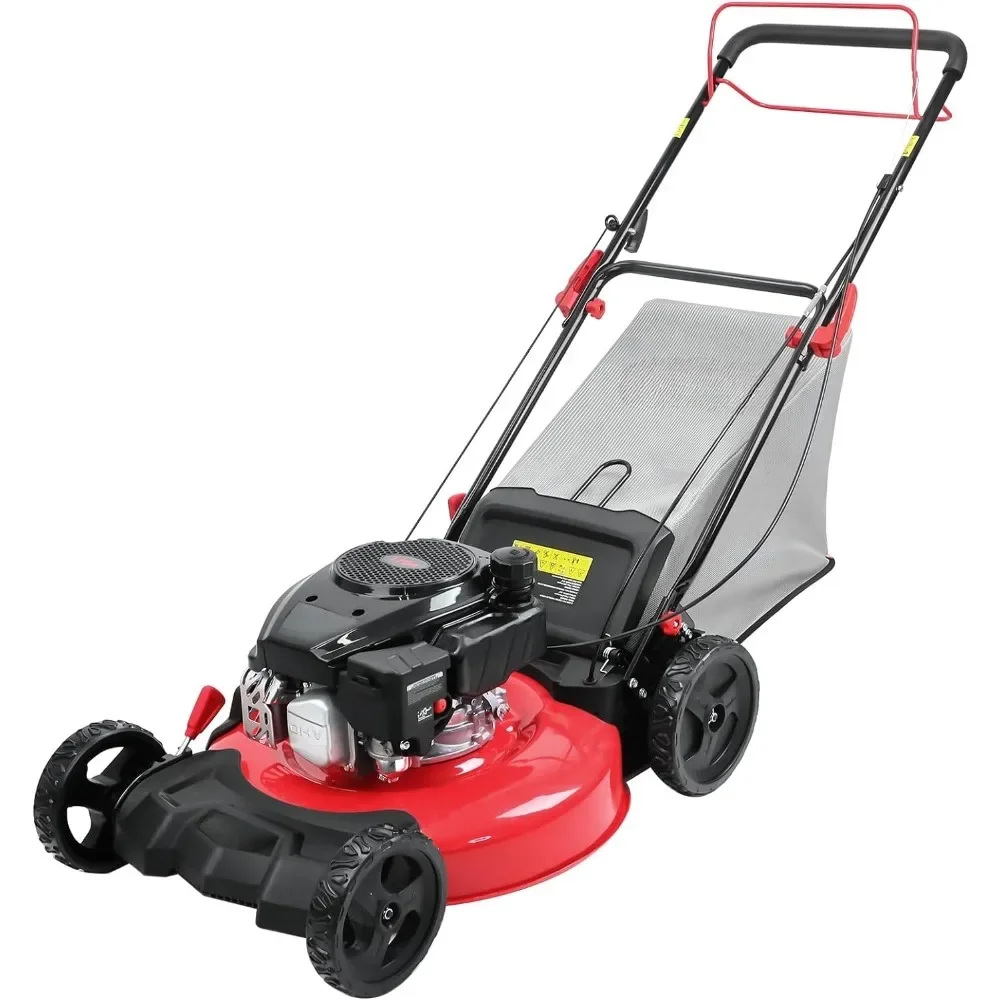 Gas Lawn Mower 21-Inch 144 cc OHV Engine 3-in-1 Push Mower with Bagging 2024 Version