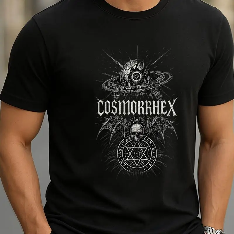 تي شيرت COSMORRHEX غامض جمجمة Spacecore القوطية الداكنة #1