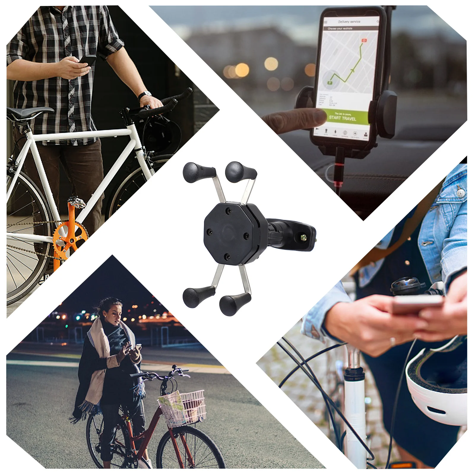 

1Pcs Bike Phone Holder Universal Handlebar Mount Shockproof Adjustable Anti-Shaking Cellphone Stand Motorcycle Phone Support
