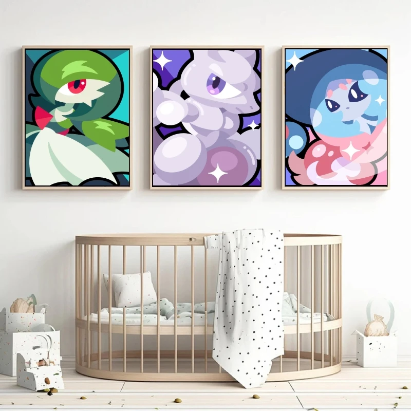 

Anime Pokemon Gardevoir Mewtwo Canvas Print Modern Living Room Cartoon Characters Decorative Painting Canvas Poster