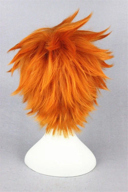 Straight Short Hair Wig Orange Synthetic Party Anime Full Wigs