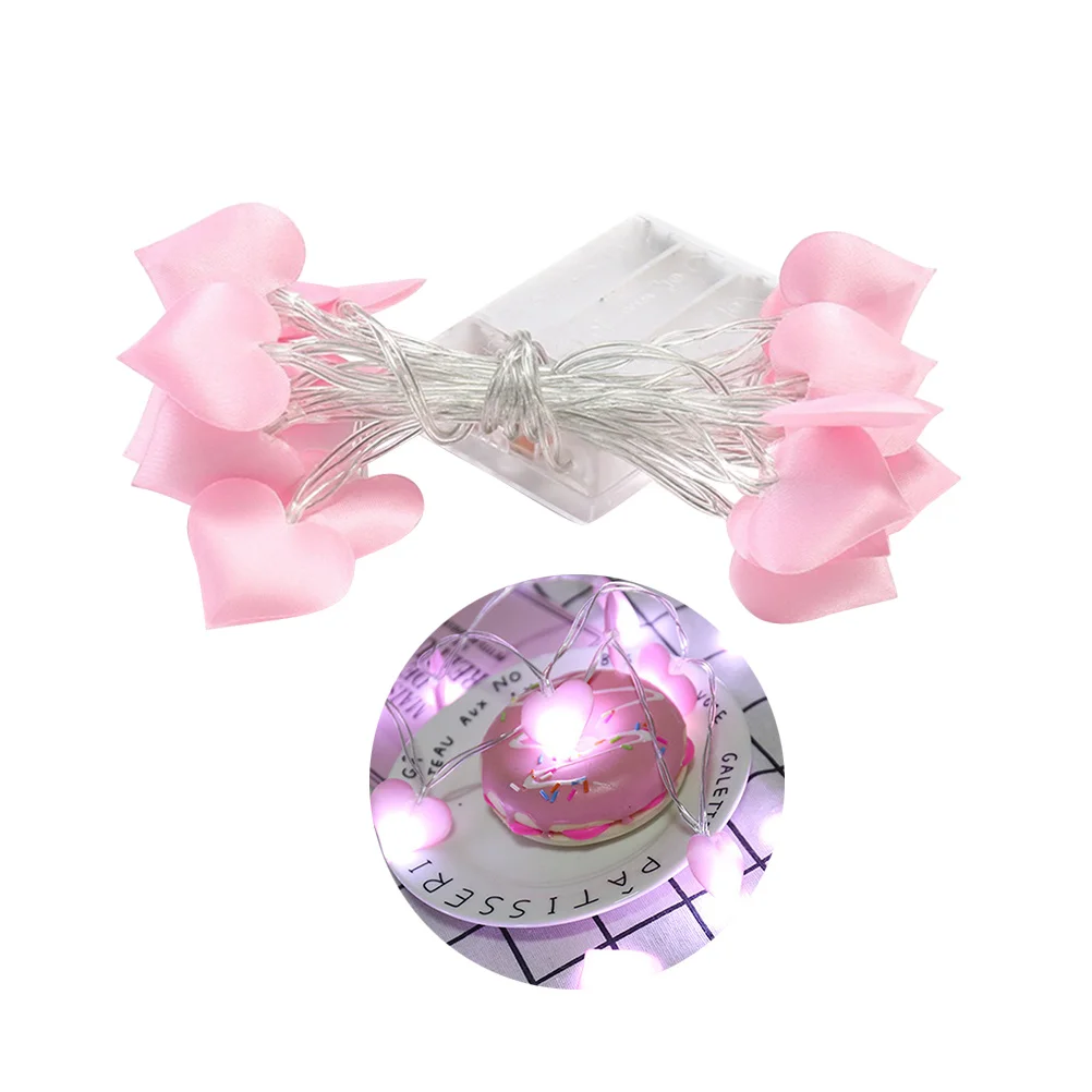

1.5m Pink Heart Shape LED String Light Operated Warm White Glow Ideal Wedding Birthday Bedroom Decor Prop