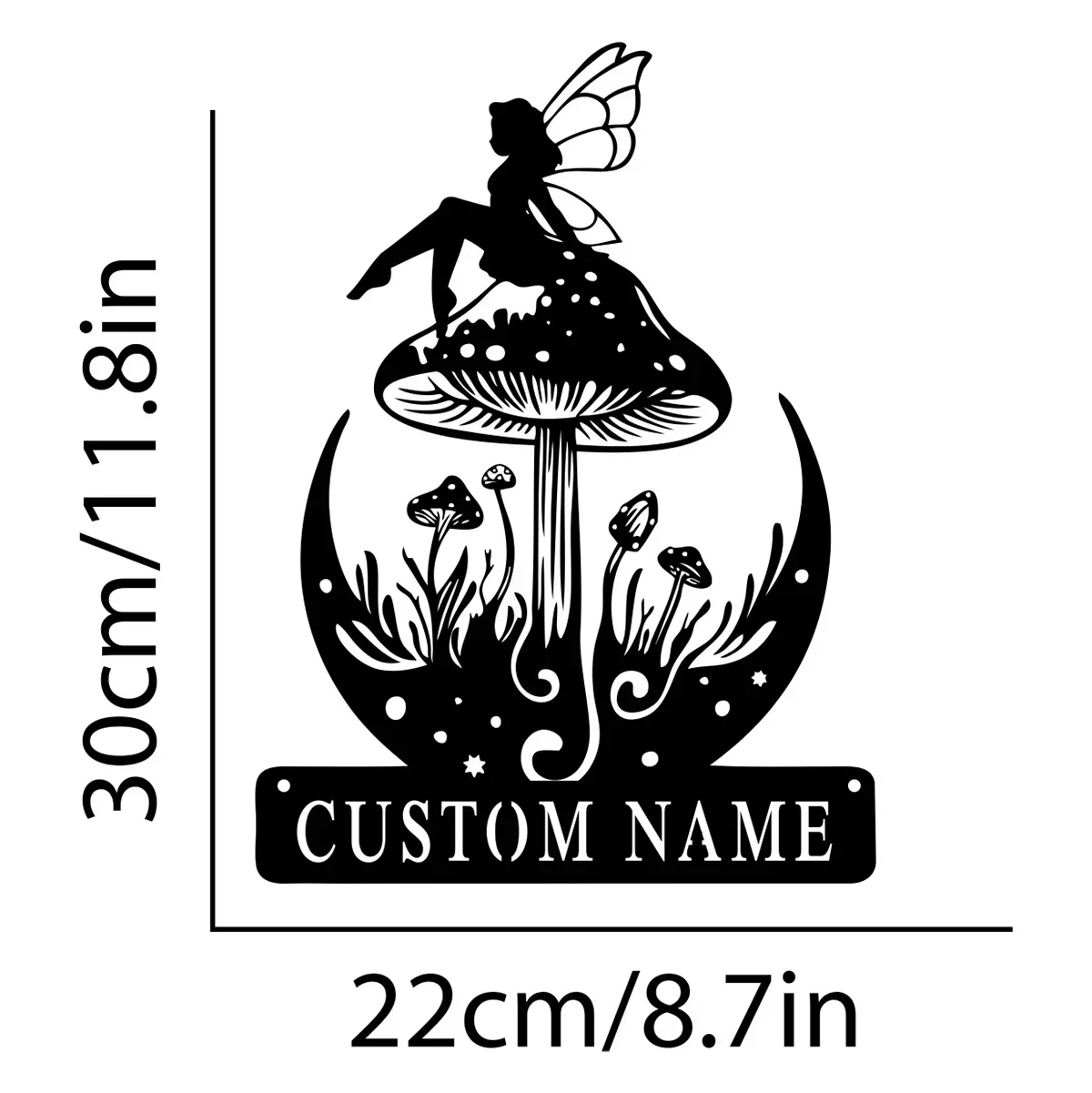 Elevate Your Home's Curb Appeal with A Meticulously Crafted Custom Personalized Fairy Mushroom Garden Home Number Metal Sign.