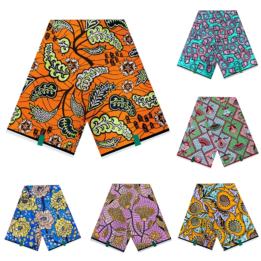 

African Prints Fabric Wax High Quality 100% Cotton Soft Wax Fabric Ankara Wax Guaranteed Real Nigerian Wax For Dresses 6 Yards