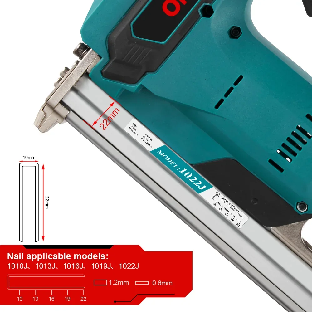 Onevan-コードレス電気ネイルガン,コードレスホッチキス,u nailer,makita用電動工具,18Vバッテリー,2ギア,1022j