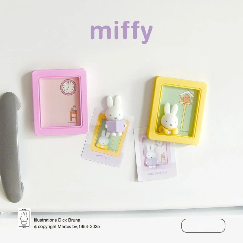 Miffy Bunny Blind Box Magnetic Photo Frame Cartoon Character Fridge Magnet Foldable Phone Stand Desktop Phone Holder Festival Gi - view 4