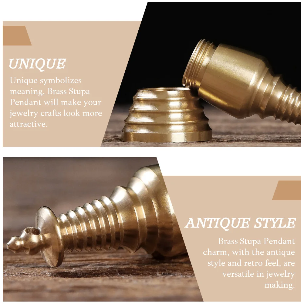 

Brass Stupa Spiritual Religious Charm For Jewelry Making Diy Brass Pendant Openable Decorative Pendant Sarira Stupa